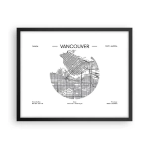 Affiche dans un cadre noir - Poster - Anatomie de Vancouver - 50x40 cm