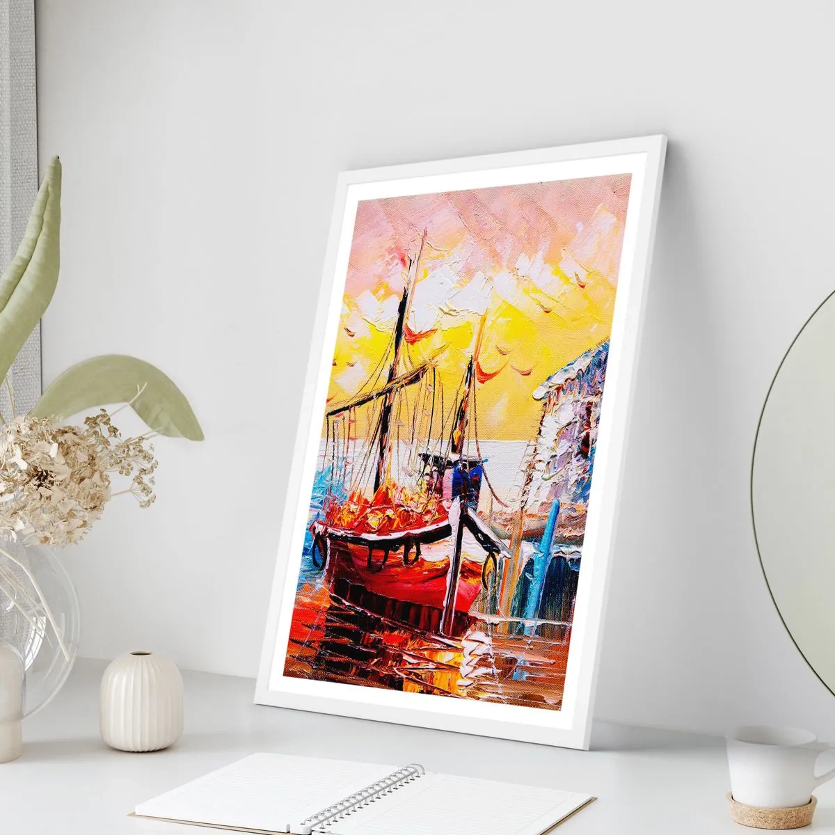 Affiche dans un cadre blanc - Poster - Bon retour - 30x40 cm