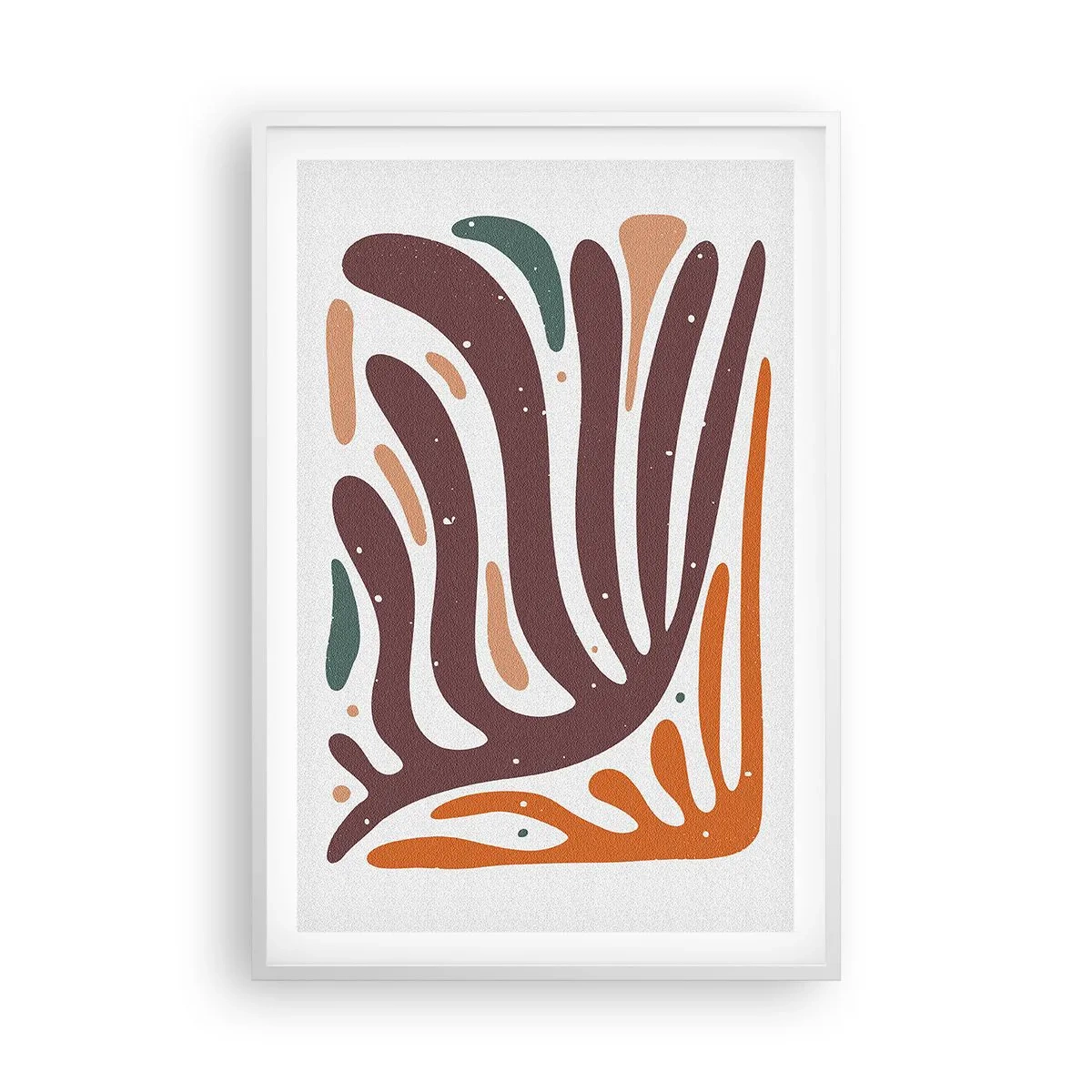 Affiche dans un cadre blanc - Poster - Composition organique rayonnante - 61x91 cm