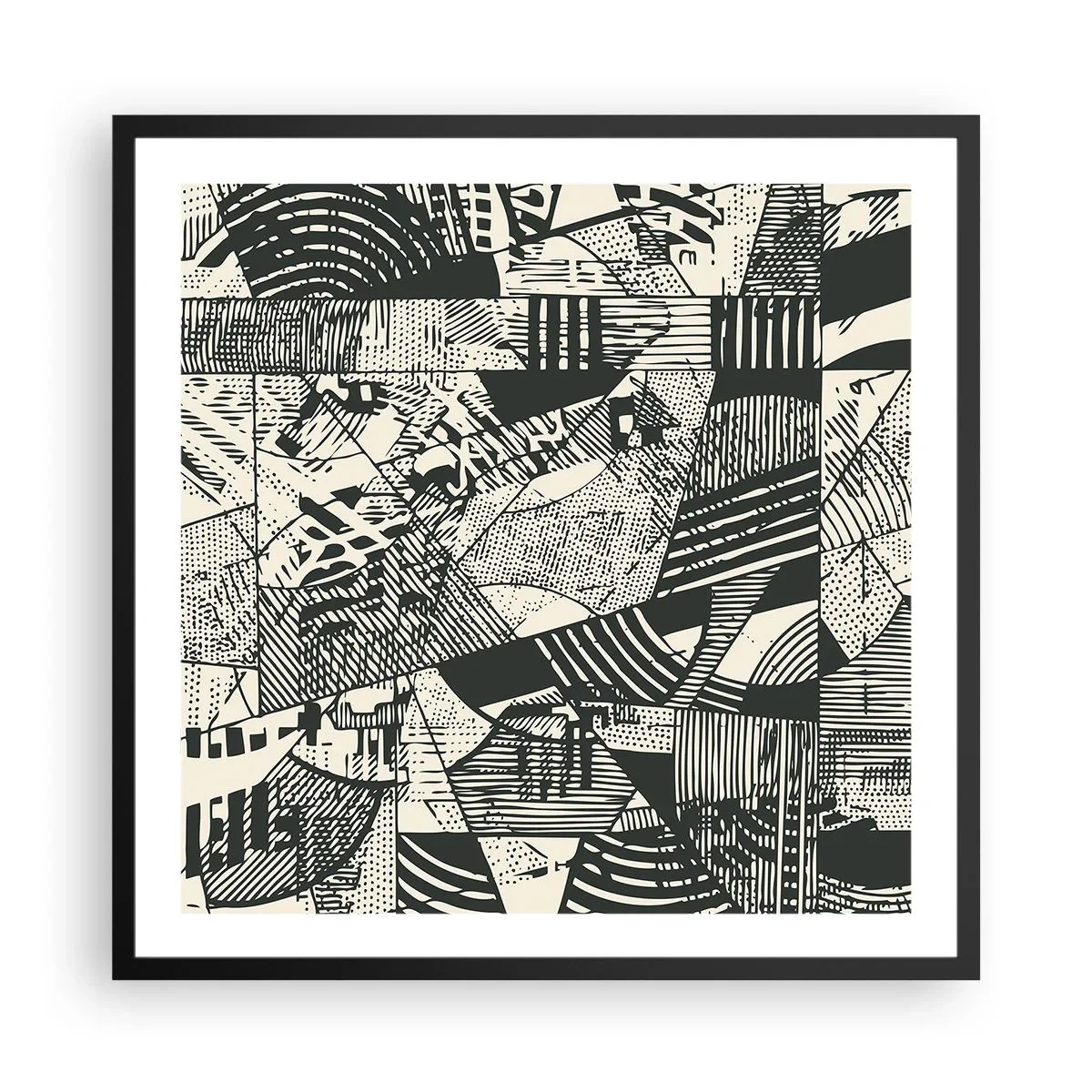 Affiche dans un cadre noir - Poster - Dynamique du modernisme - 60x60 cm