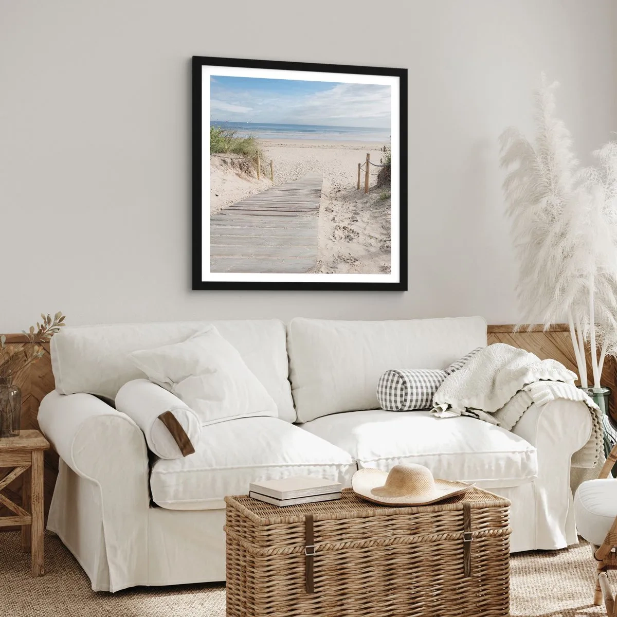 Affiche dans un cadre noir - Poster - A l'horizon - 30x30 cm