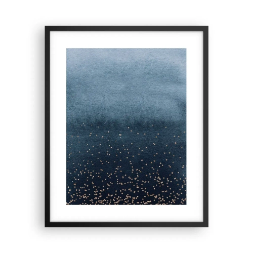 Affiche dans un cadre noir - Poster - Composition - phases bleues - 40x50 cm