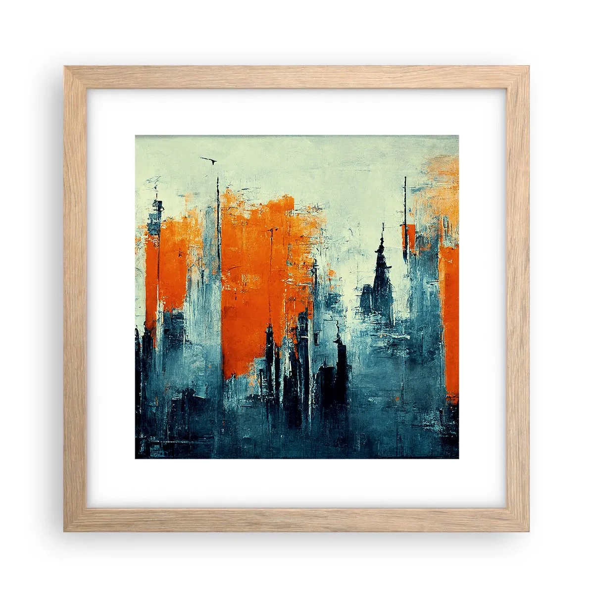 Affiche dans un chêne clair - Poster - Paysage moderne - 30x30 cm