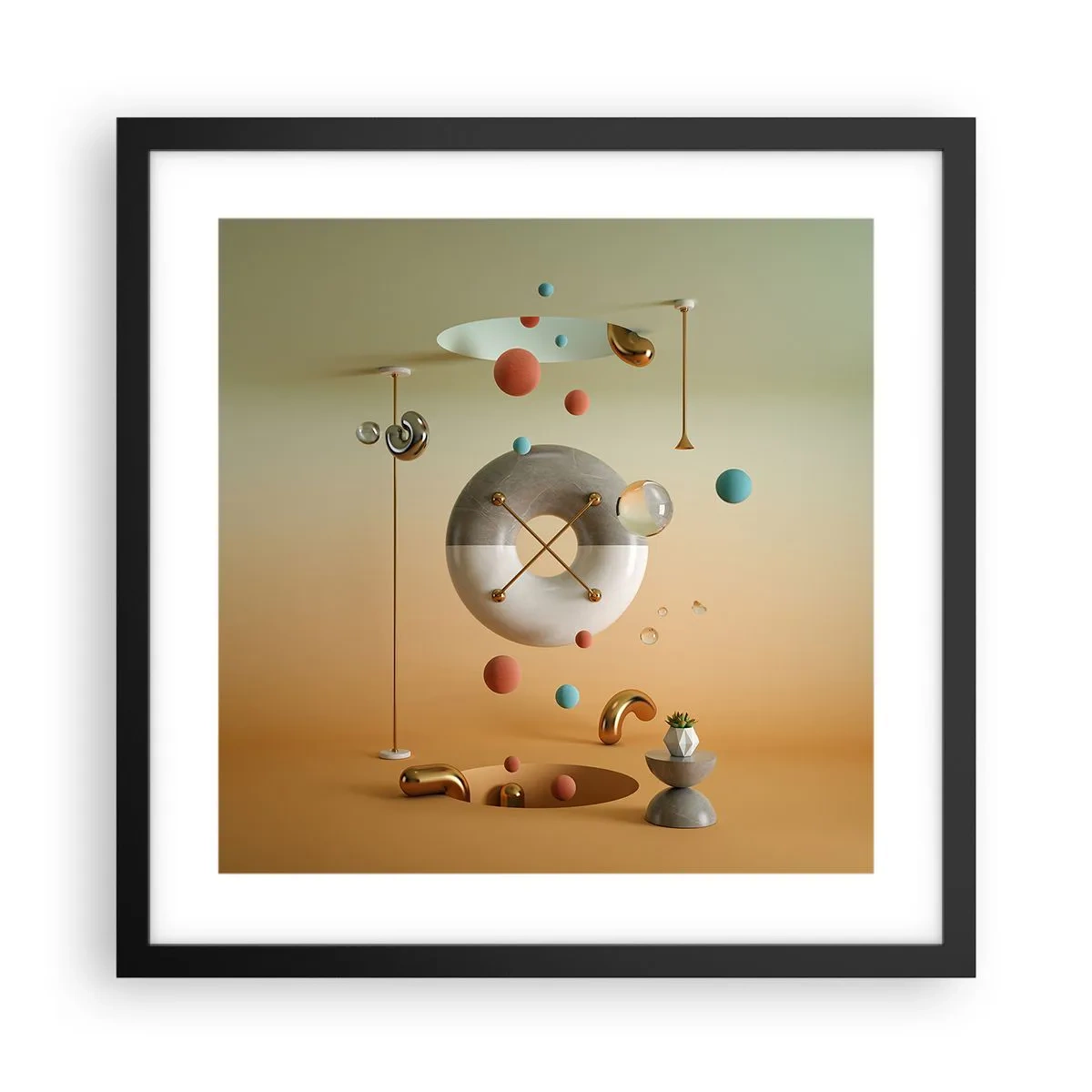 Affiche dans un cadre noir - Poster - Tout peut arriver - 40x40 cm