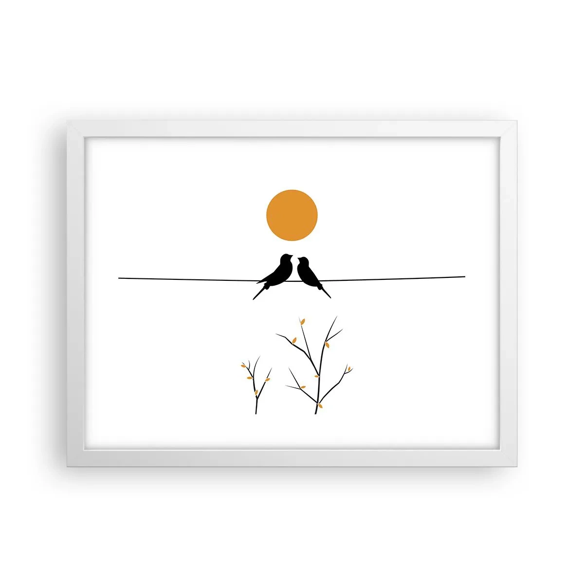Affiche dans un cadre blanc - Poster - Soirée pour rossignols - 40x30 cm
