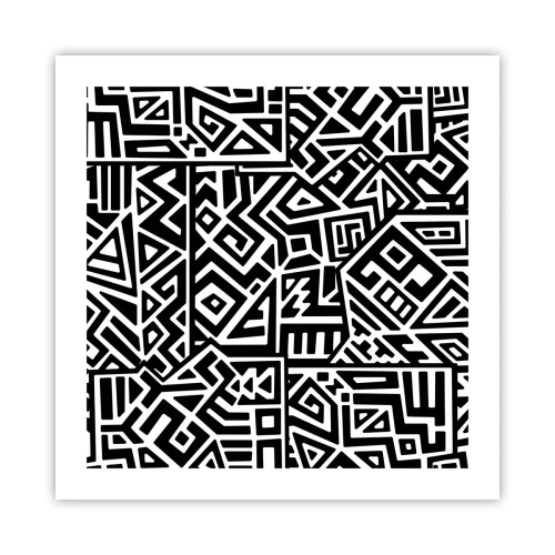 Affiche - Poster - Composition précolombienne - 50x50 cm