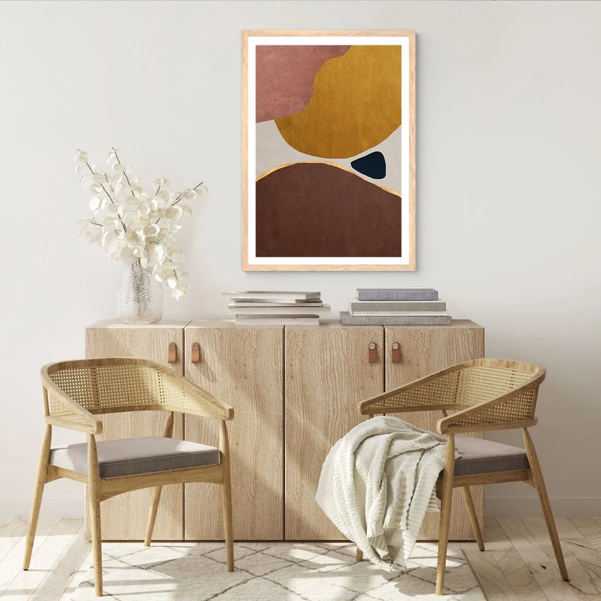 Affiche dans un chêne clair - Poster - L'abstraction – une place dans l'espace - 61x91 cm