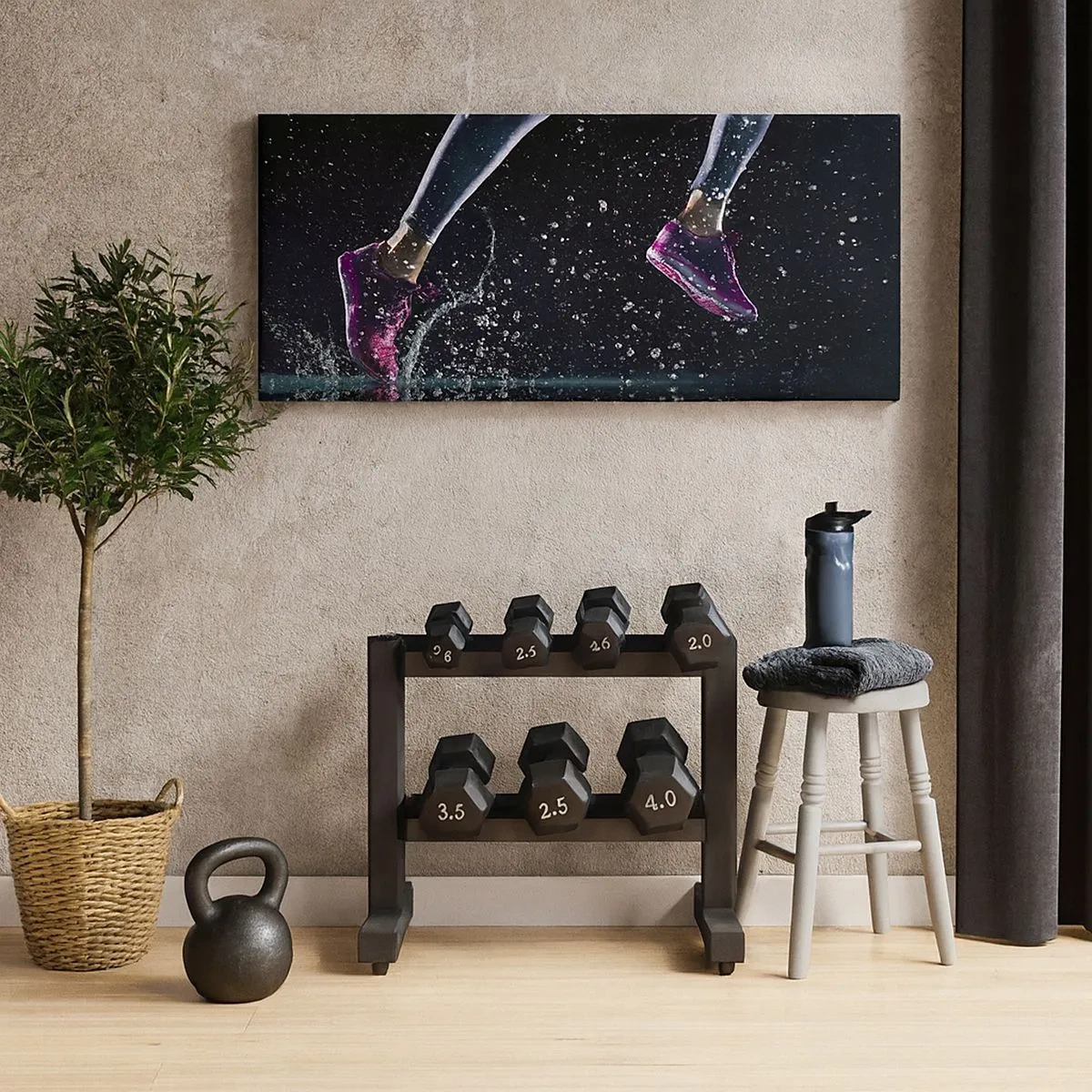 Impression sur toile - Image sur toile - Combien de force dans les jambes - 100x40 cm