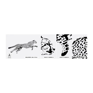 Échantillon de Papier Peint Autocollant Deluxe Sticker - Le plus rapide sur Terre - Animaux, guépard, Chat sauvage - 100x30 cm