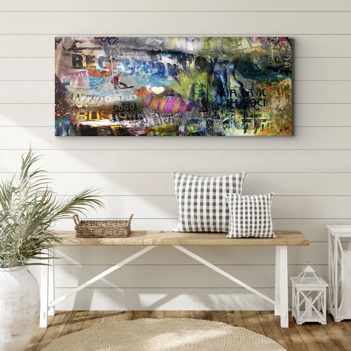 Impression sur toile - Image sur toile - Collage de souvenirs - 90x30 cm
