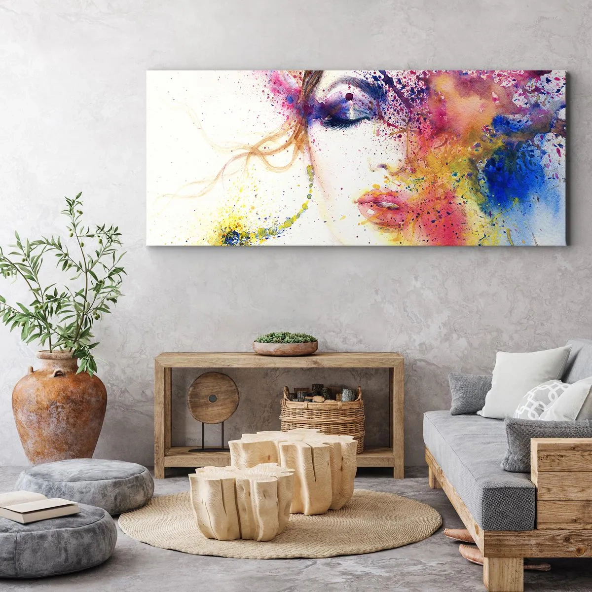 Impression sur toile - Image sur toile - Vertiges arc-en-ciel - 100x40 cm