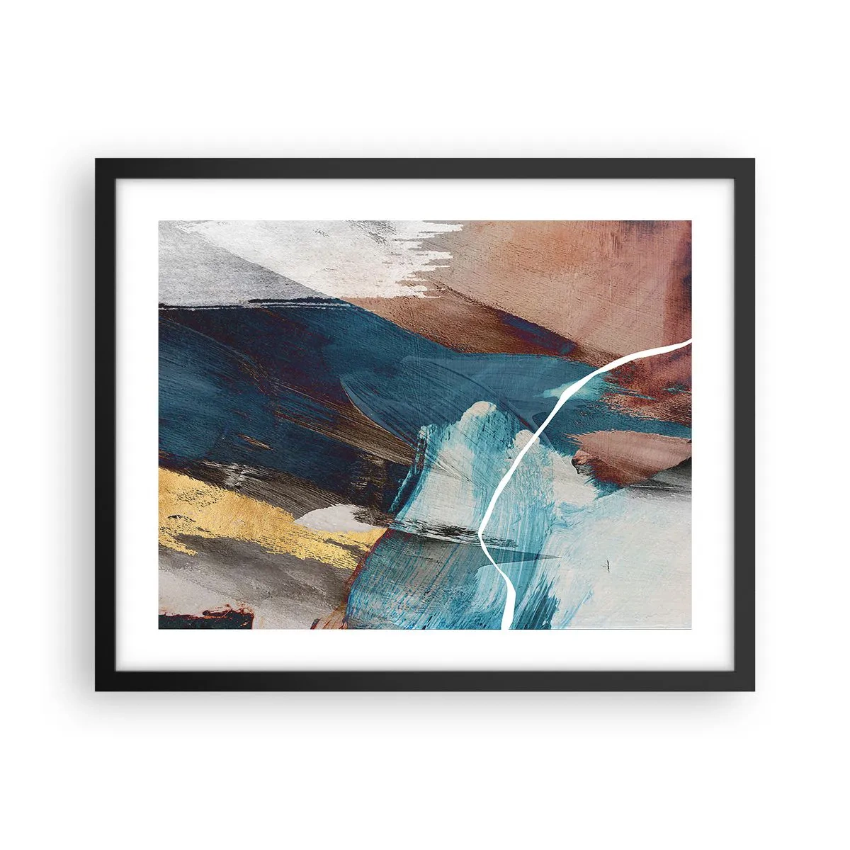 Affiche dans un cadre noir - Poster - Avec panache et énergie - 50x40 cm