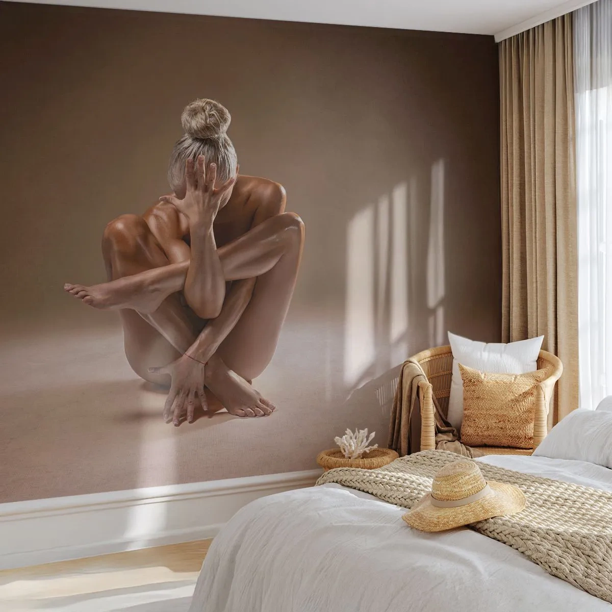 Papier Peint Photo Premium Sand - Unité du corps et de l'âme - Corps, Femme, Modèle - 500x350 cm