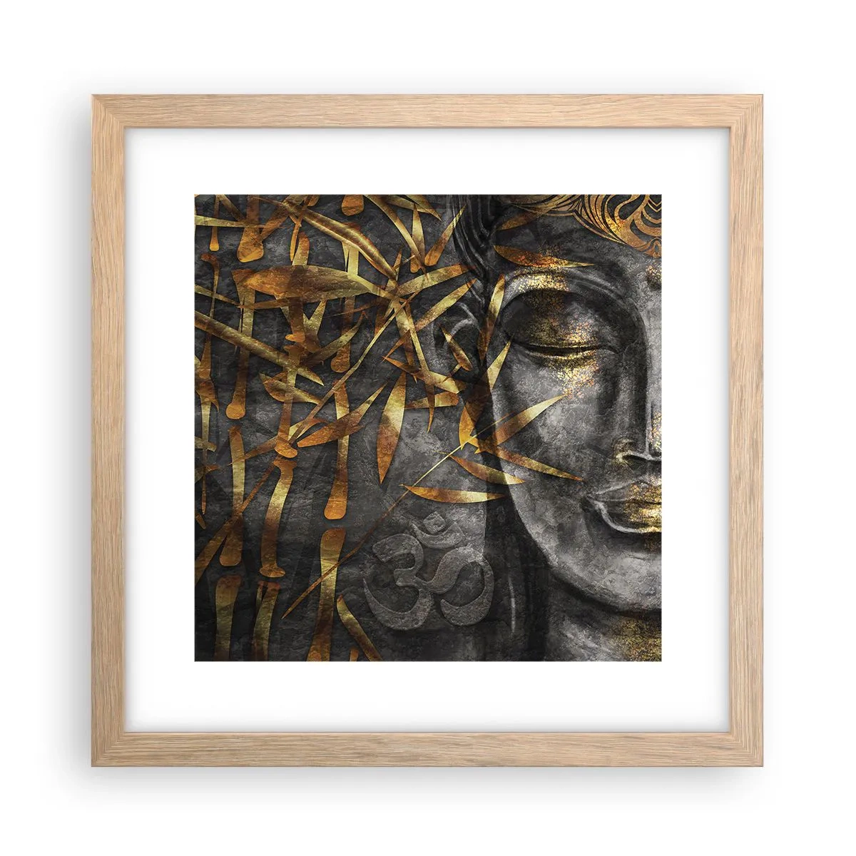 Affiche dans un chêne clair - Poster - Ressentir le calme - 30x30 cm