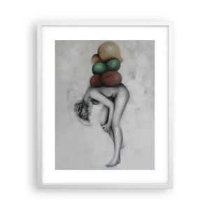 Affiche dans un cadre blanc - Poster - Le fardeau de la vie - 40x50 cm