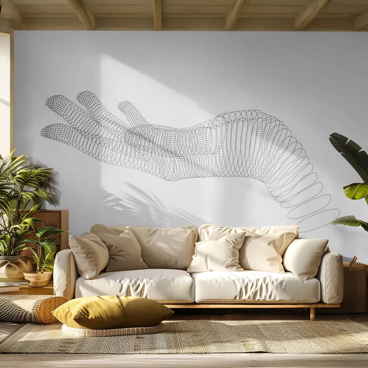 Papier Peint Photo Premium Canvas - La main ressort - Abstraction, Graphique, Main - 350x256 cm