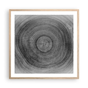 Affiche dans un chêne clair - Poster - Signe du temps - 60x60 cm