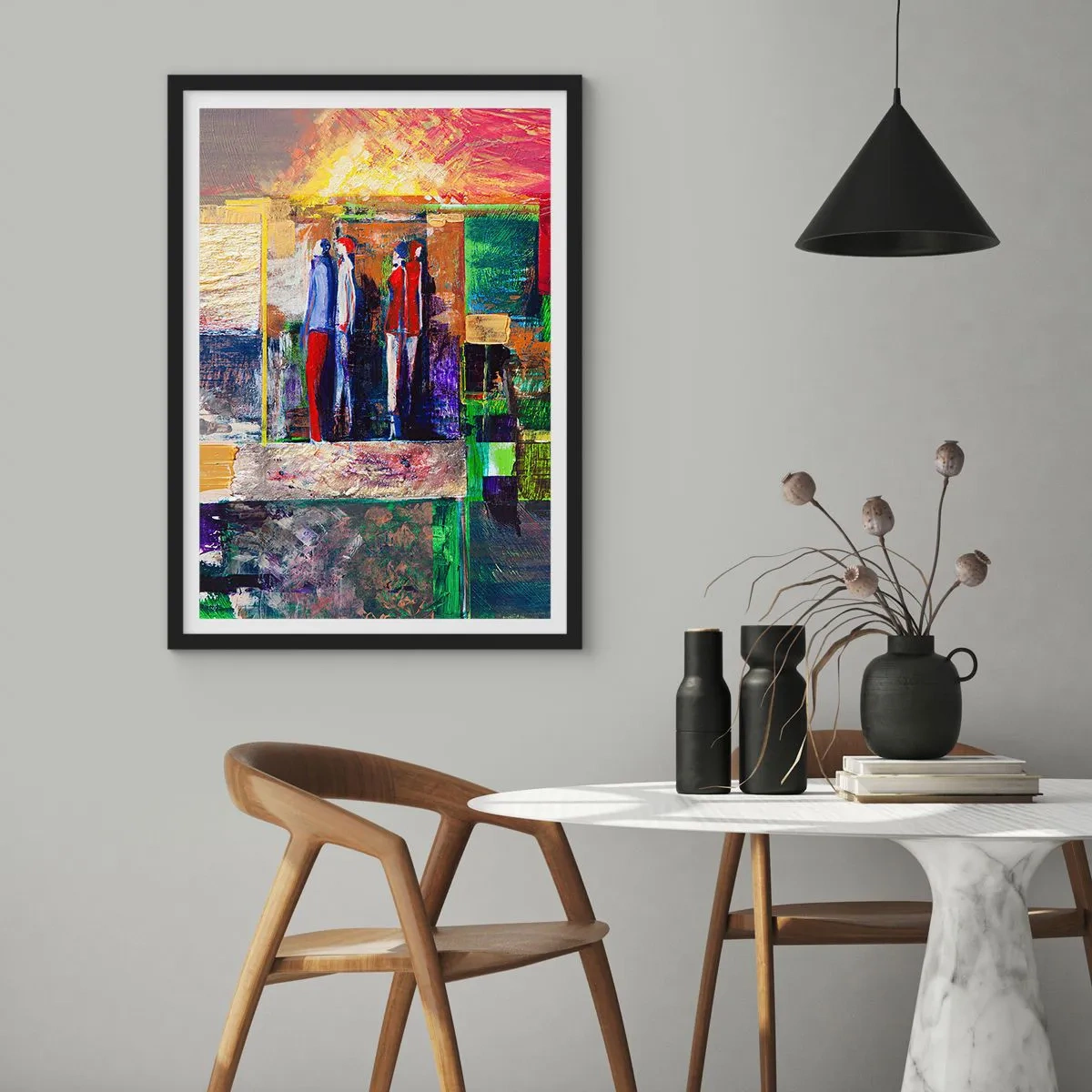 Affiche dans un cadre noir - Poster - Relations et émotions - 61x91 cm