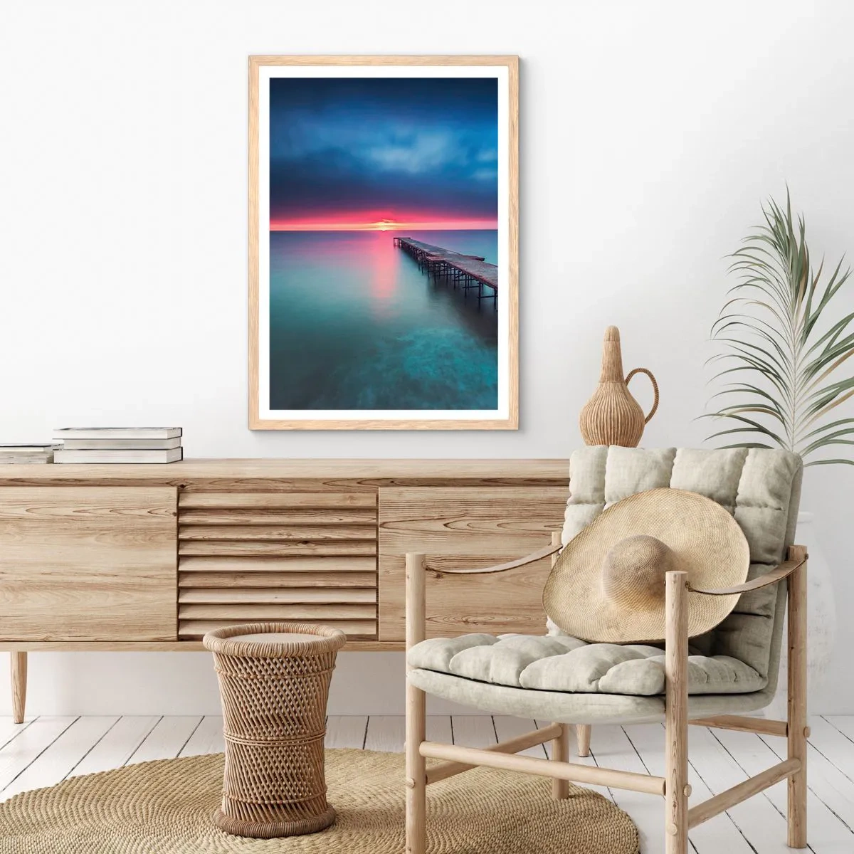 Affiche dans un chêne clair - Poster - Entre le ciel et la terre - 40x50 cm