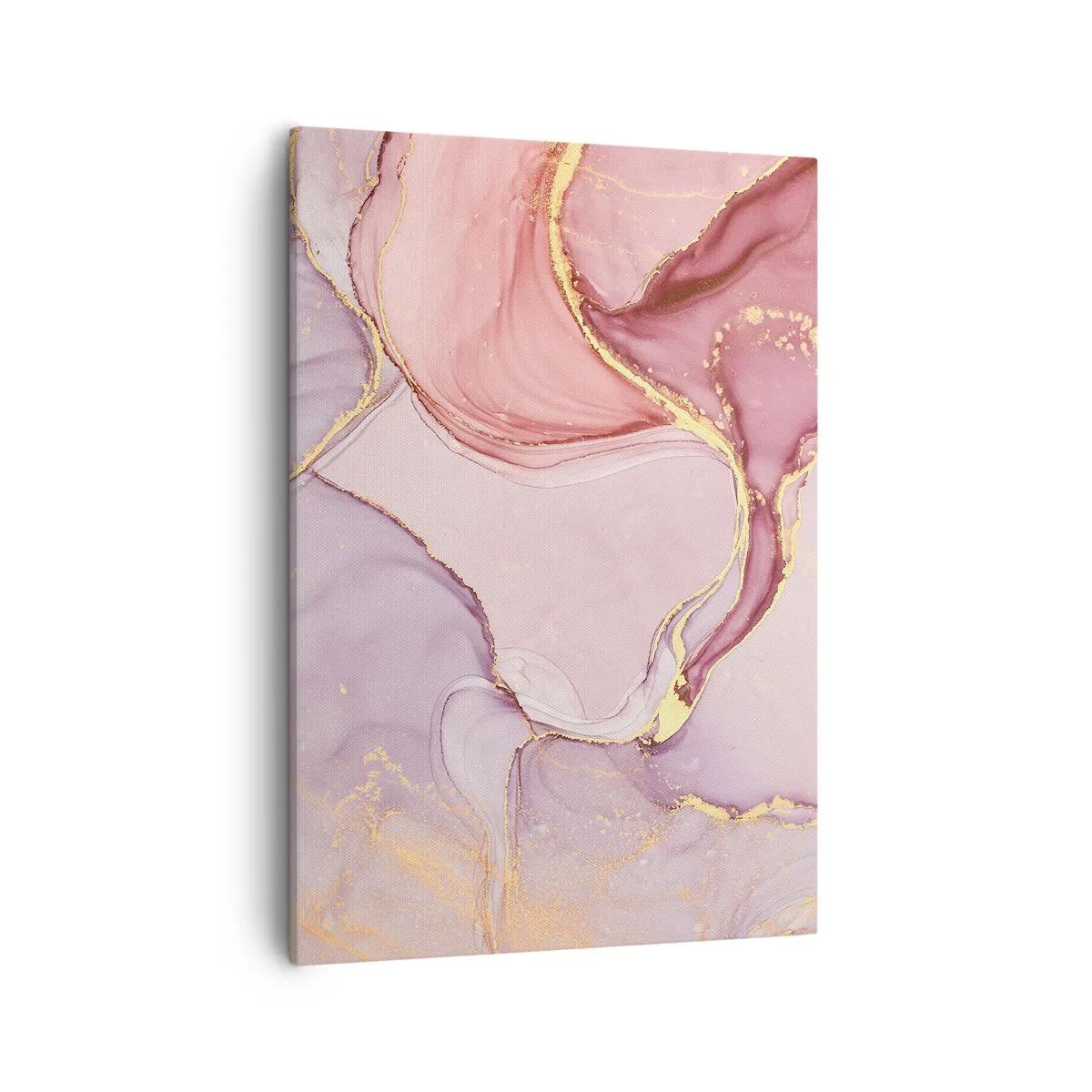 Impression sur toile - Image sur toile - Motifs abstraits délicats dans des tons de rose et d'or - 50x70cm - Caresse de couleurs - Décoration murale moderne pour le salon et la chambre ARTTOR