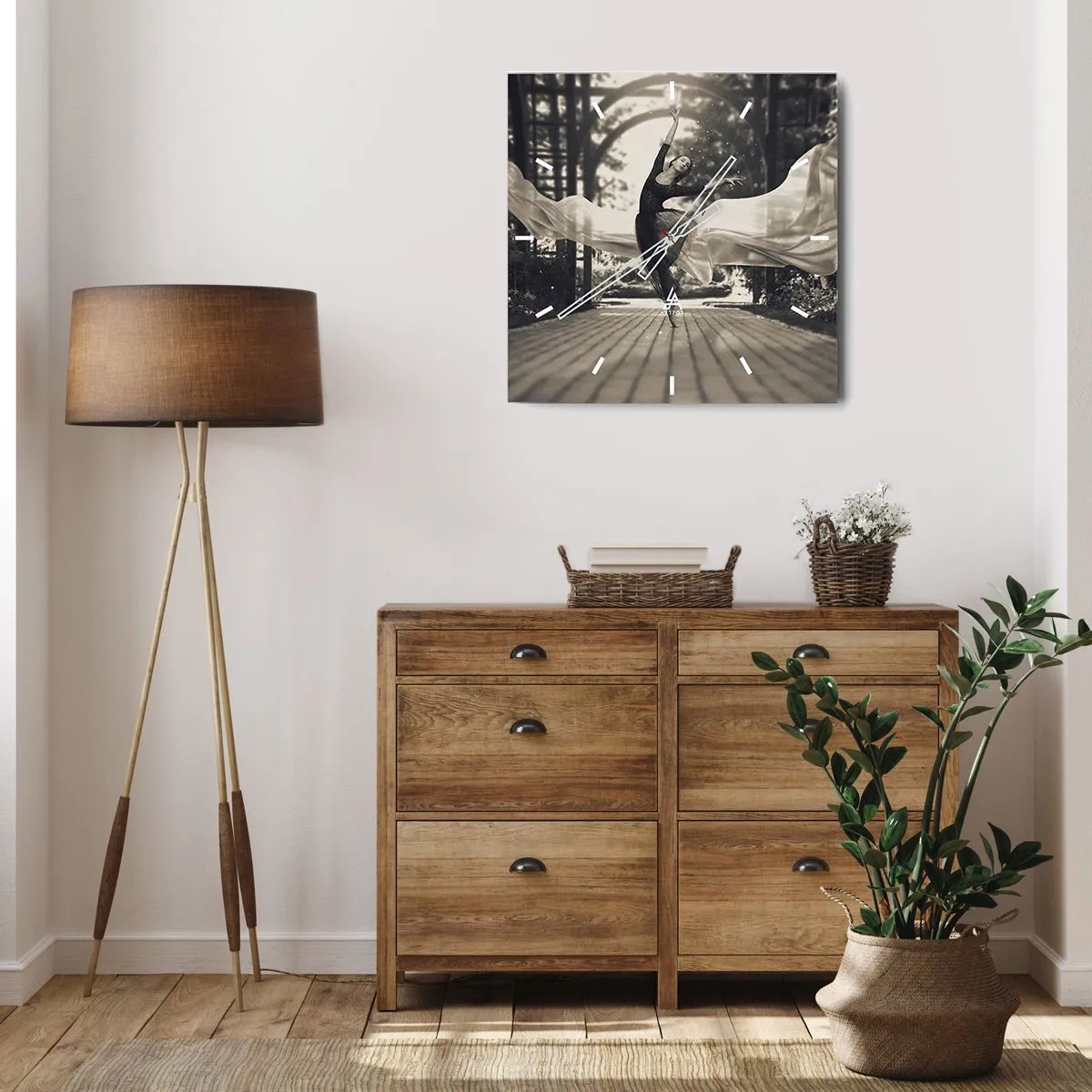 Horloge murale - Pendule murale - La danse de l'esprit jardin - 40x40 cm