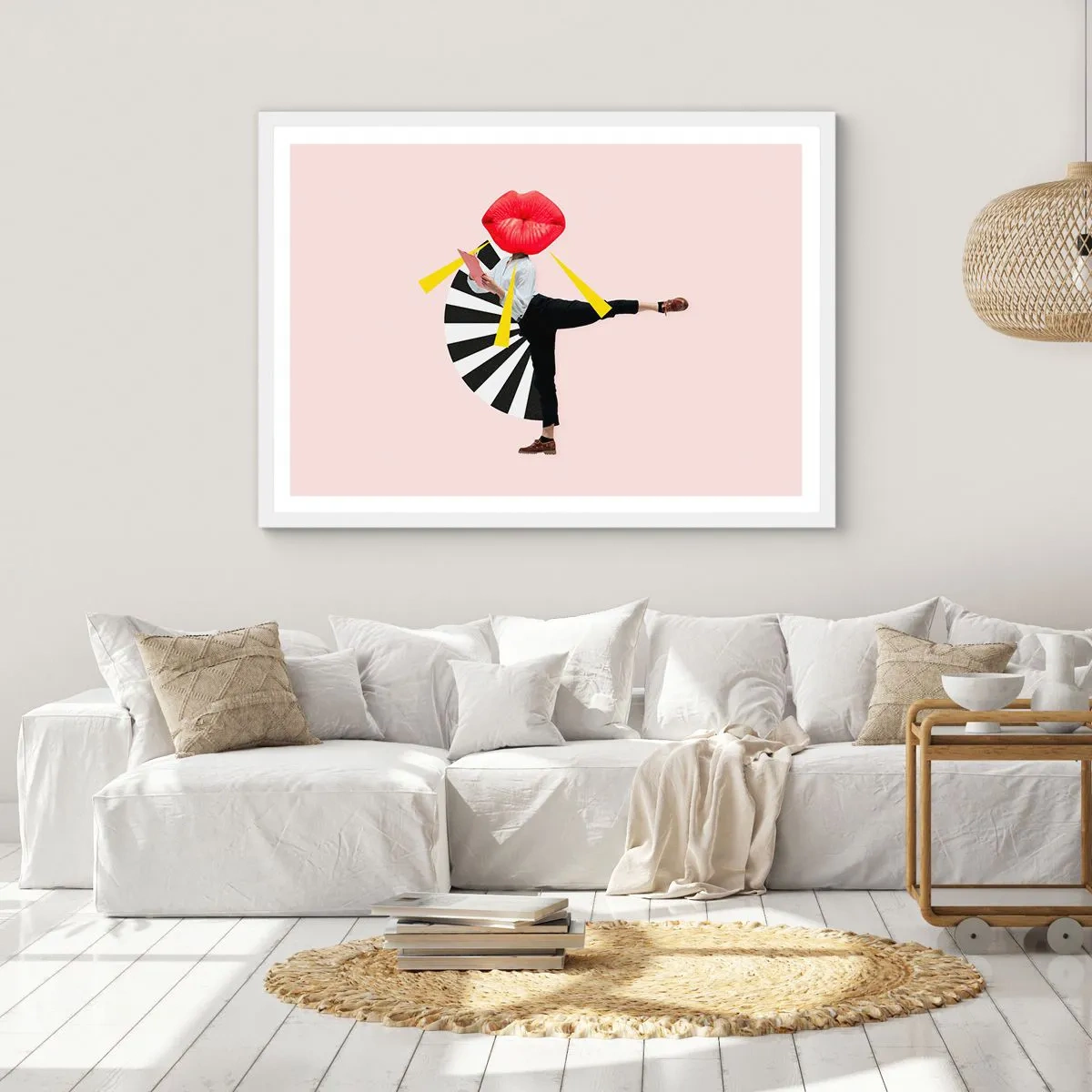 Affiche dans un cadre blanc - Poster - Pop-art surréaliste - 70x50 cm