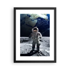 Affiche dans un cadre noir - Poster - Salutations de la lune - 30x40 cm