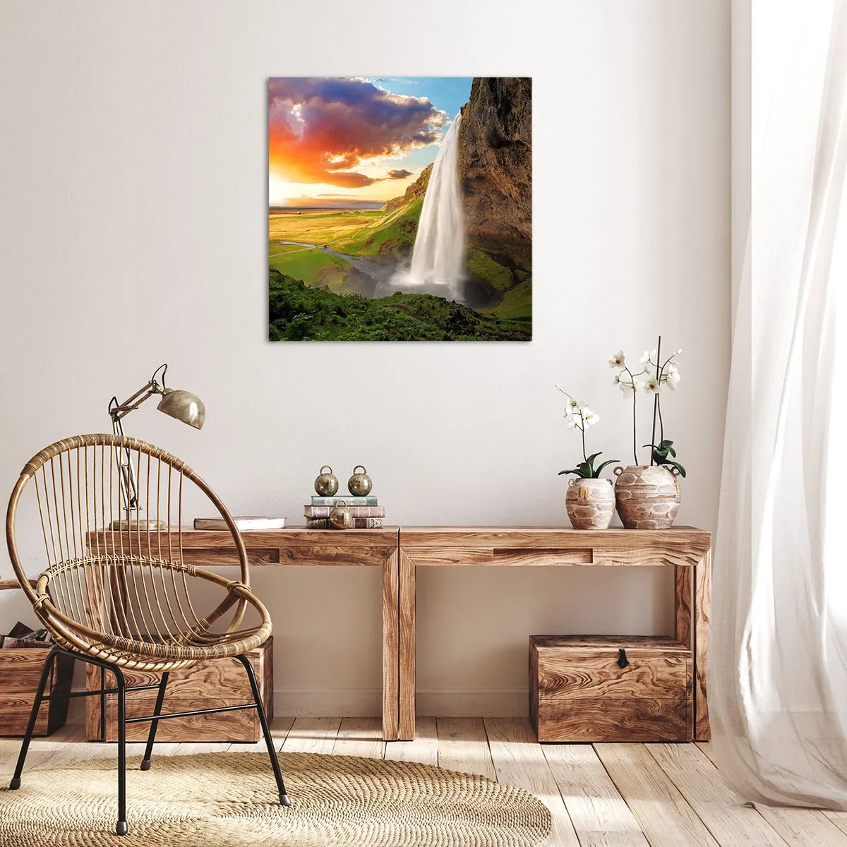 Impression sur toile - Image sur toile - La plénitude de l'été islandais - 40x40 cm