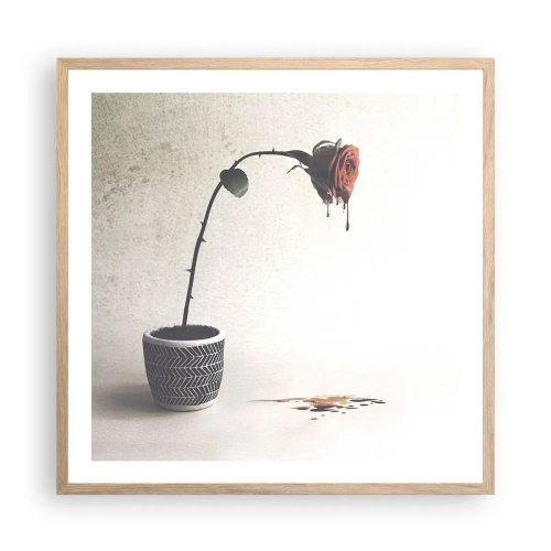 Affiche dans un chêne clair - Poster - Rosa dolorosa - 60x60 cm