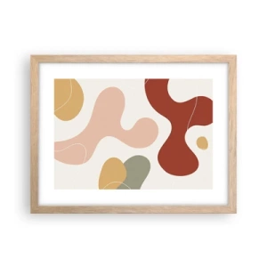 Affiche dans un chêne clair - Poster - Entrelac - 40x30 cm