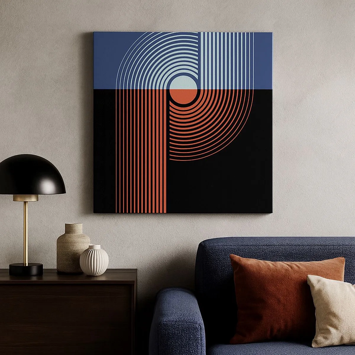 Impression sur toile - Image sur toile - Dans une étreinte géométrique - 30x30 cm