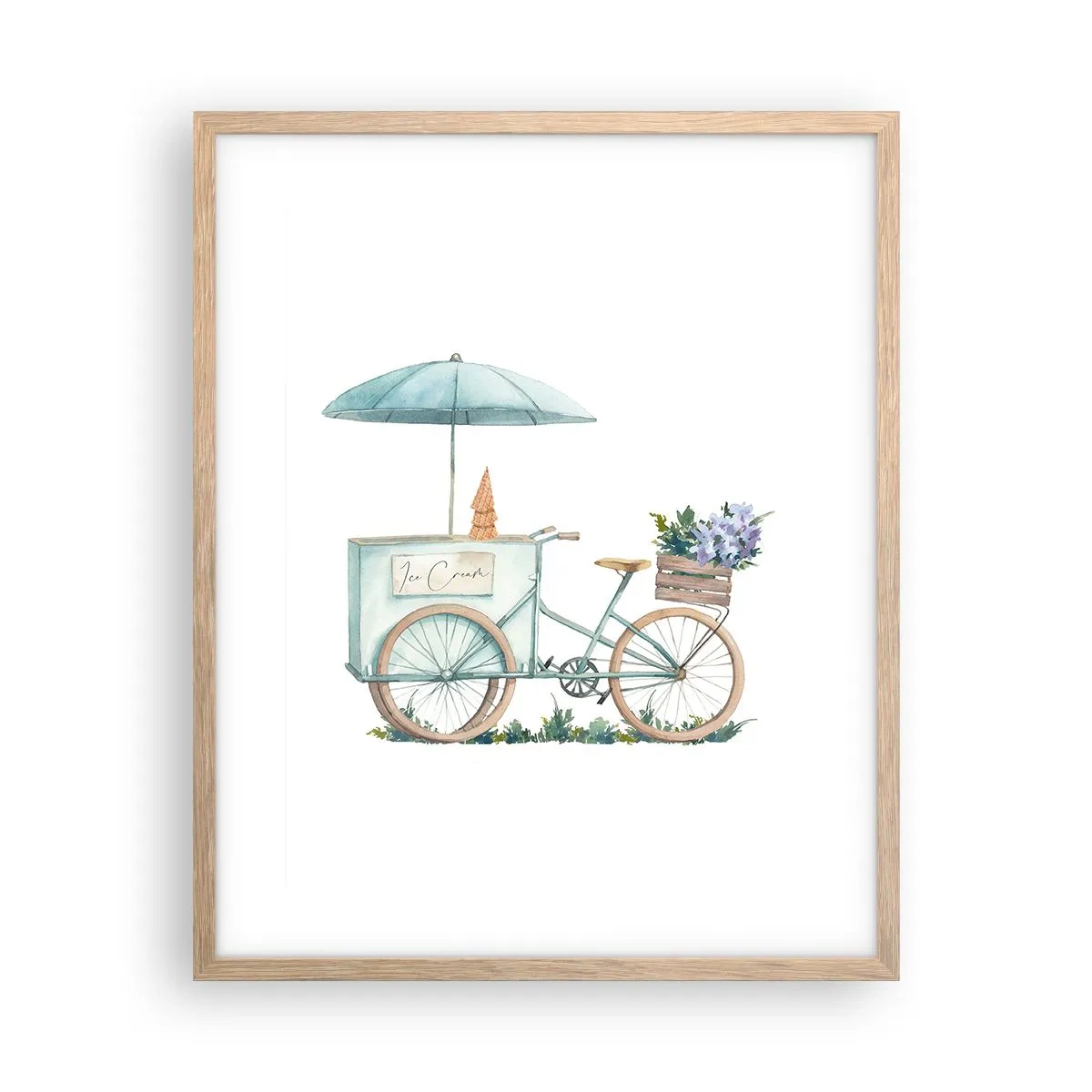 Affiche dans un chêne clair - Poster - Doux souvenir d'été - 40x50 cm