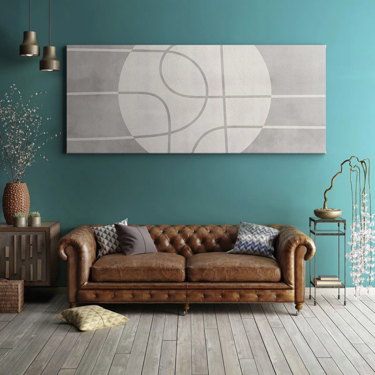 Impression sur toile - Image sur toile - Circulaire et tout droit - 100x40 cm