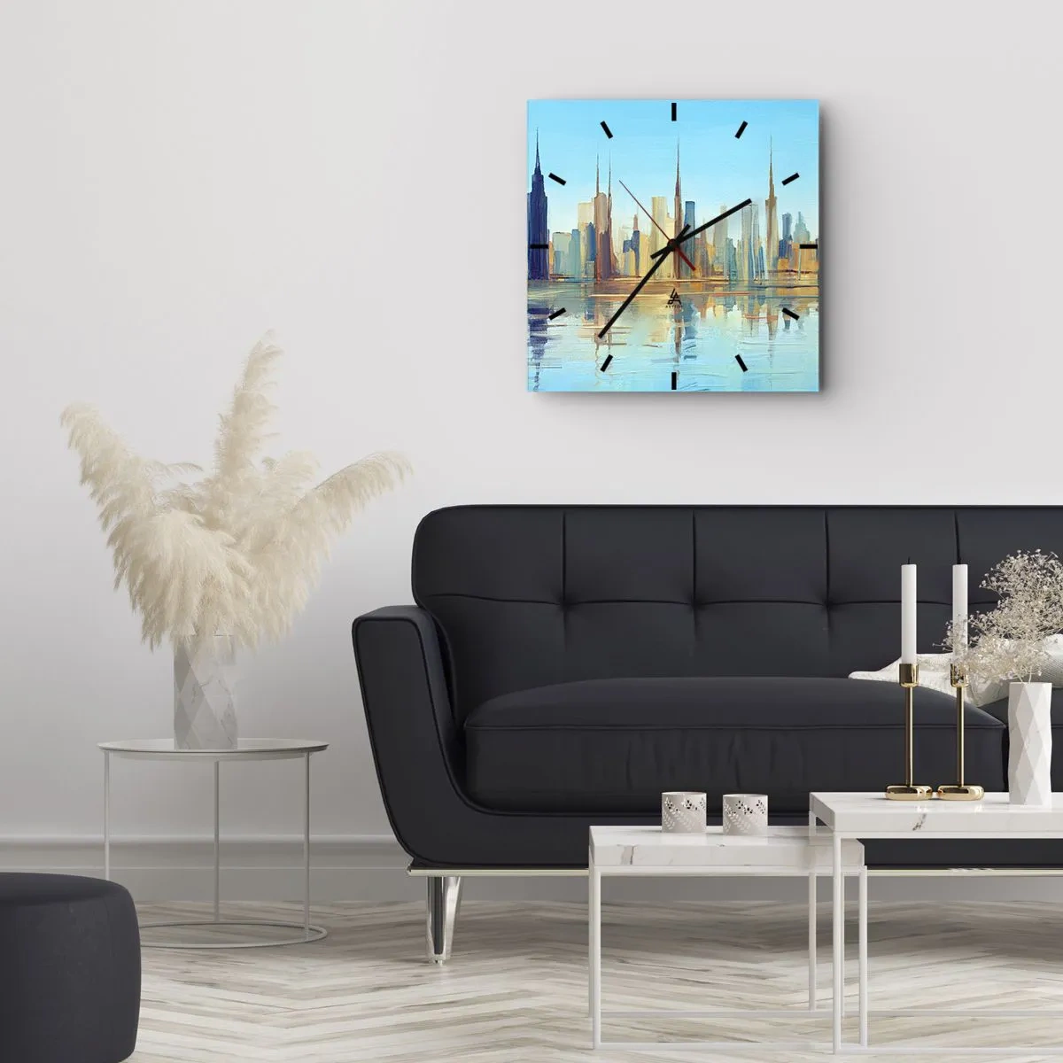 Horloge murale - Pendule murale - Une métropole ensoleillée - 30x30 cm