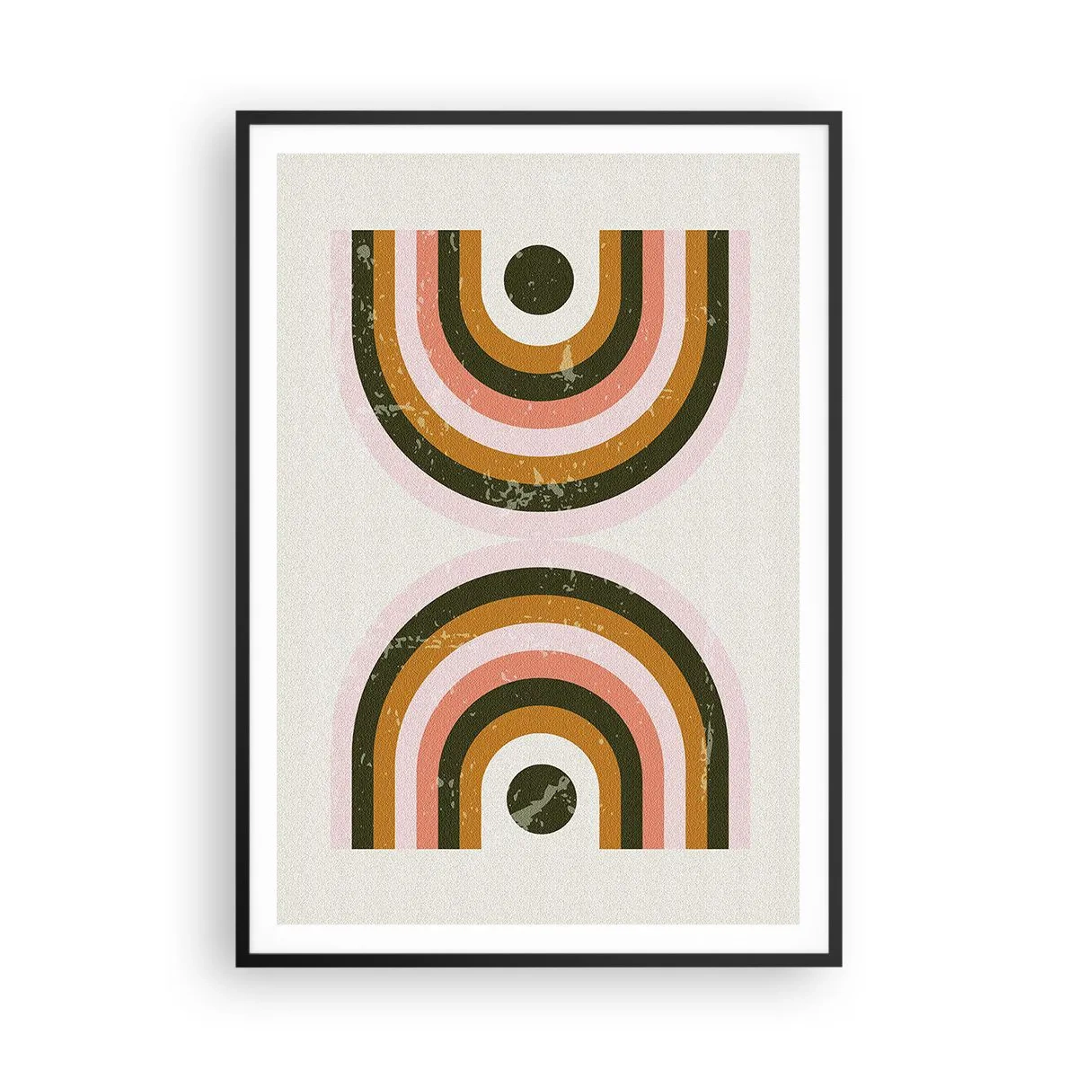 Affiche dans un cadre noir - Poster - Abstraction jumelle - 70x100 cm