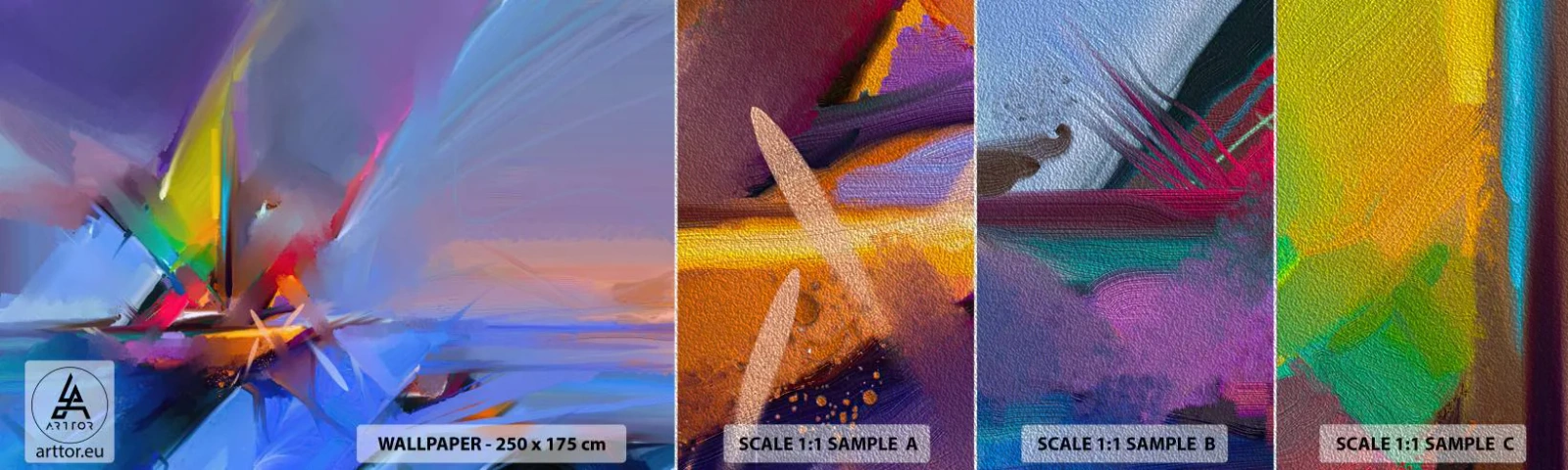 Échantillon de Papier Peint Premium Sand - Hélices comme un oiseau - Abstraction, Morceau, Voilier - 100x30 cm