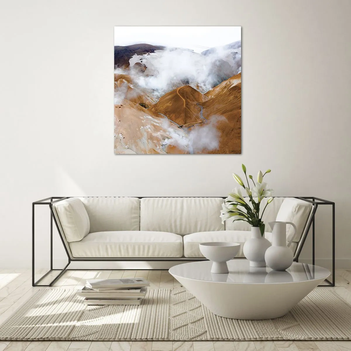 Impression sur verre - Image sur verre - Le charme brut de l'Islande - 70x70 cm