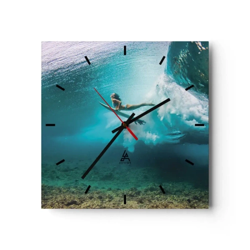 Horloge murale - Pendule murale - Monde sous marin - 40x40 cm