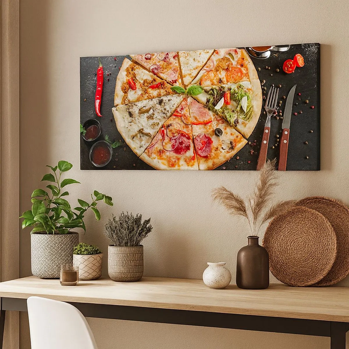 Impression sur toile - Image sur toile - Une gamme de saveurs - 100x40 cm