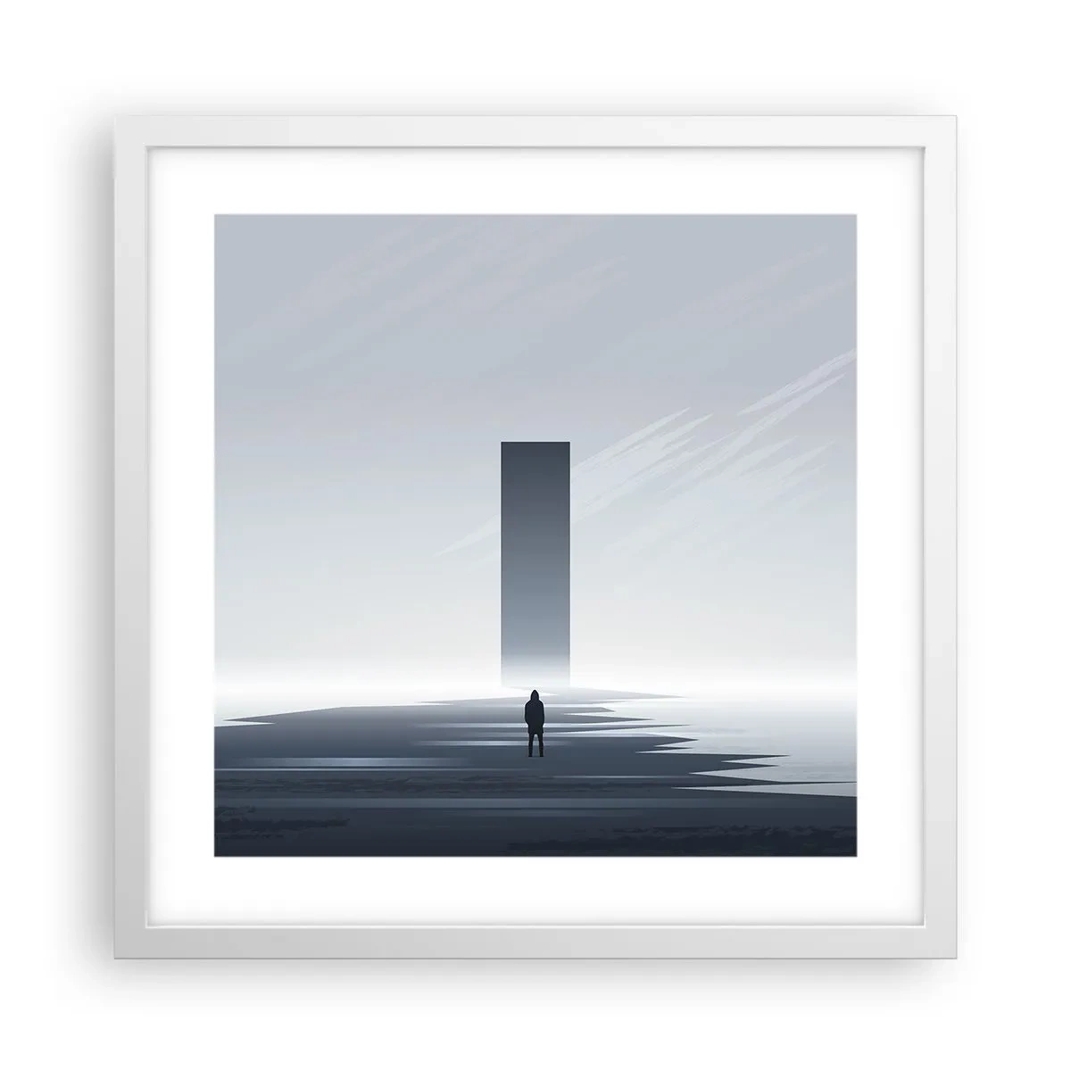 Affiche dans un cadre blanc - Poster - Opportunité ou menace ? - 40x40 cm