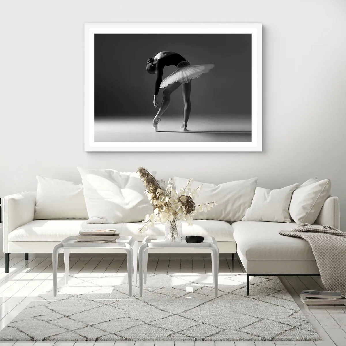Affiche dans un cadre blanc - Poster - Belle ballerine - 91x61 cm