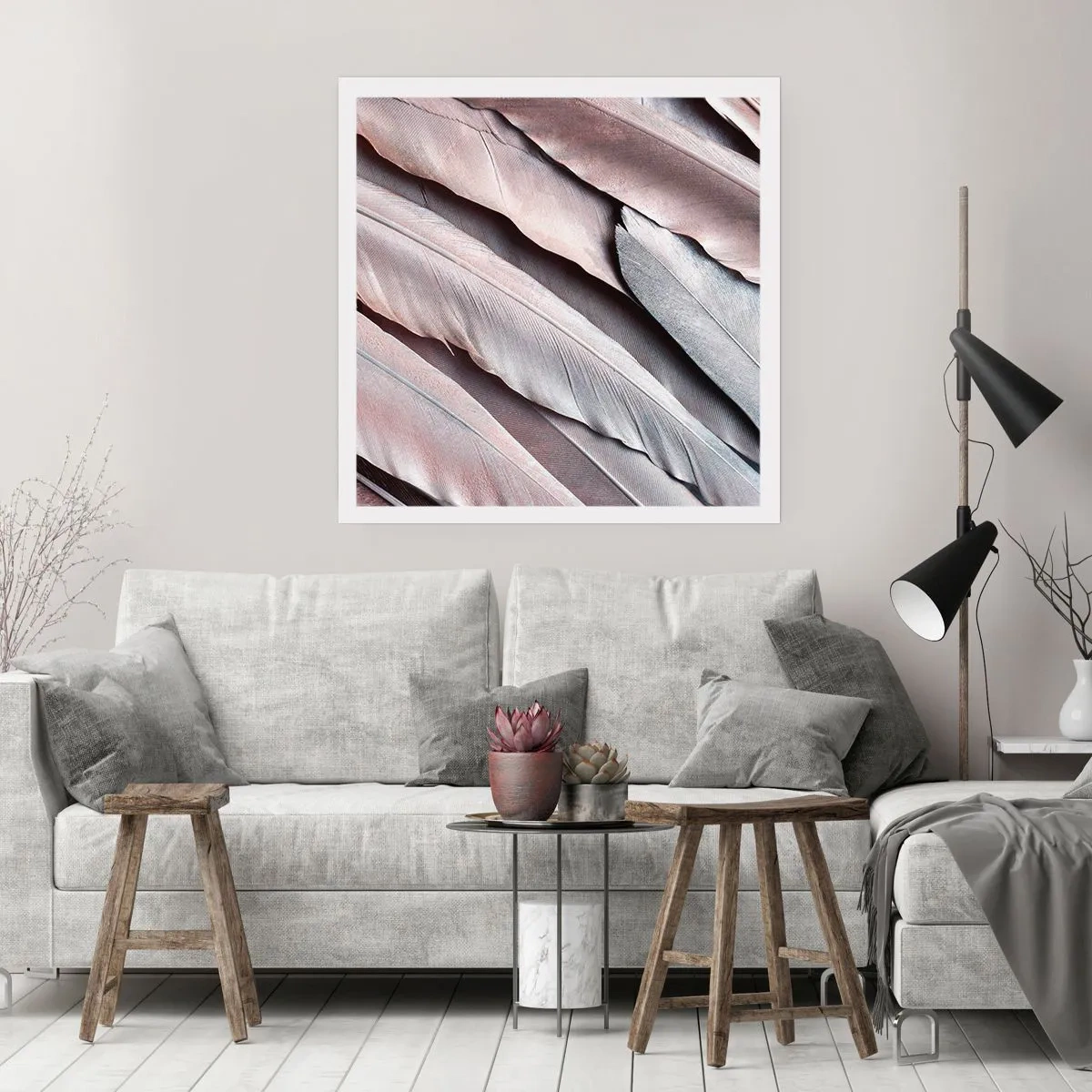 Affiche - Poster - En argent rose - 30x30 cm