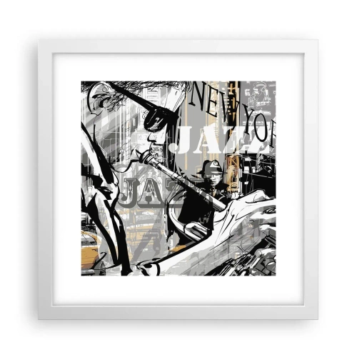 Affiche dans un cadre blanc - Poster - Au rythme de New York - 30x30 cm