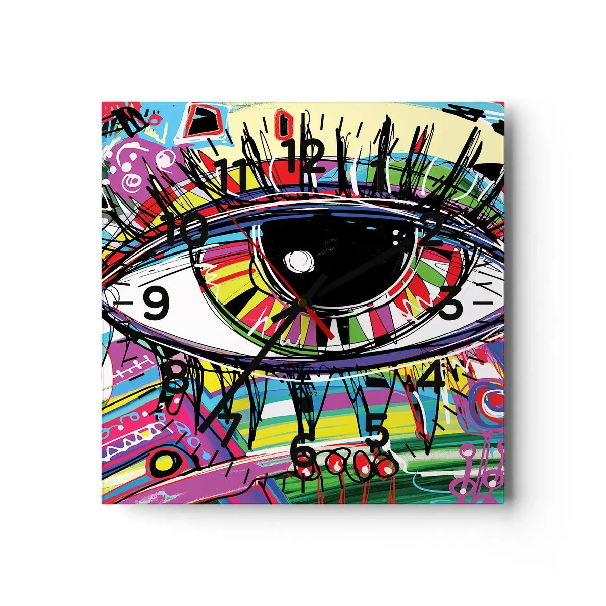 Horloge murale - Pendule murale - Oeil coloré - âme colorée - 30x30 cm