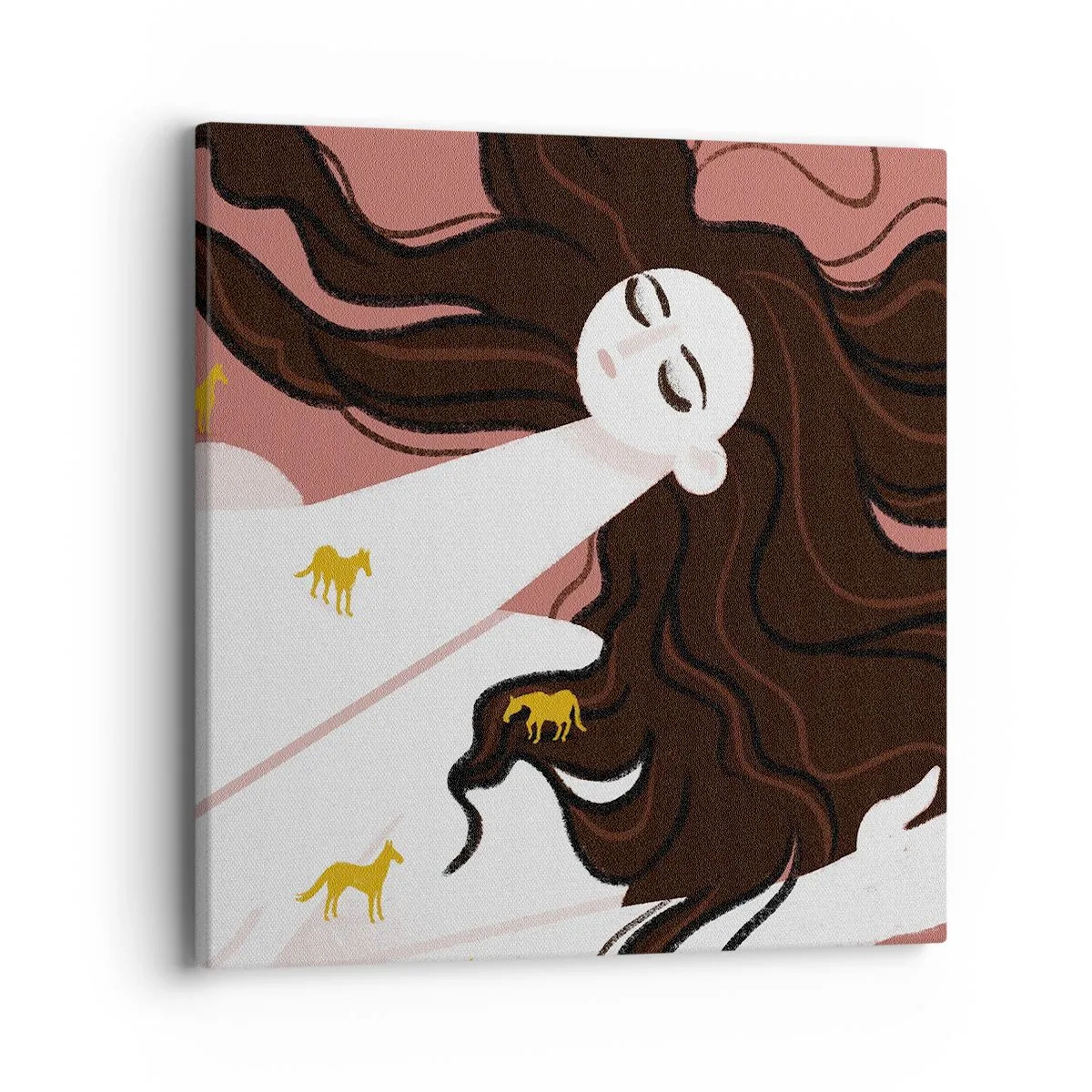 Impression sur toile - Image sur toile - Rêve d'un cheval d'or - 40x40 cm