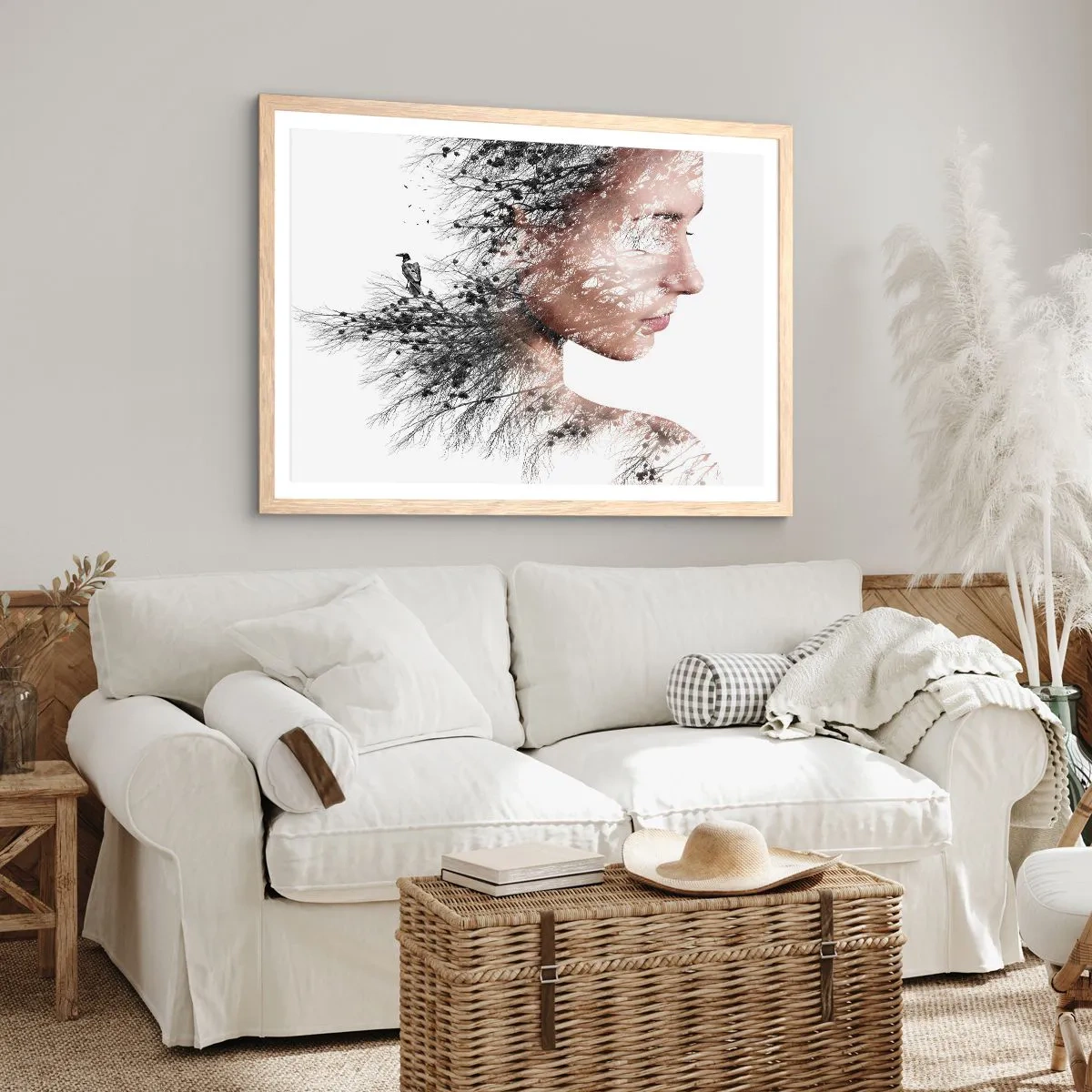 Affiche dans un chêne clair - Poster - L'âme de la forêt - 100x70 cm