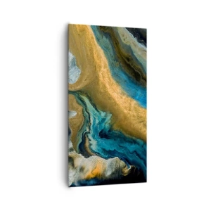 Impression sur toile - Image sur toile - Bleu - jaune - influences mutuelles - 65x120 cm