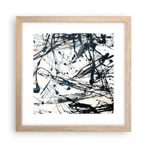 Affiche dans un chêne clair - Poster - Abstraction expressionniste - 30x30 cm