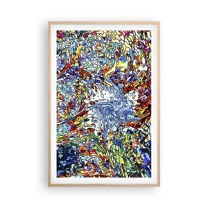 Affiche dans un chêne clair - Poster - Goutte de vitrail - 61x91 cm