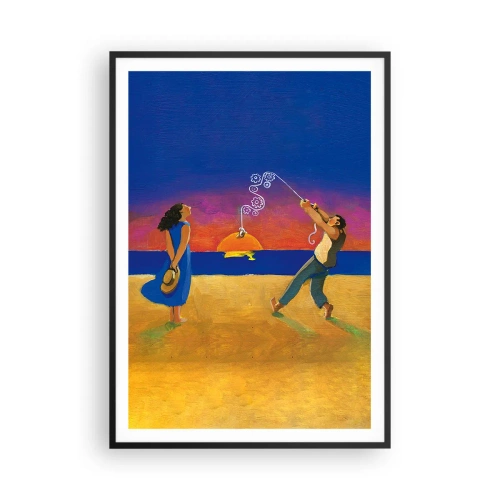 Affiche dans un cadre noir - Poster - Plus qu'une étoile dans le ciel - 70x100 cm